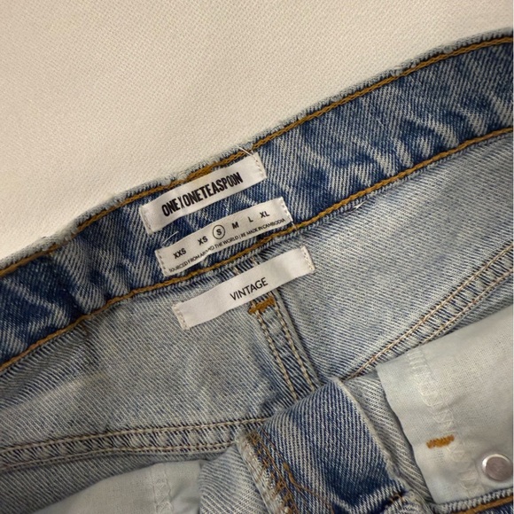 Rare Vintage One Teaspoon Bandit Denim Shorts Cut Offs Distressed Size S *NWOT - Picture 3 of 5